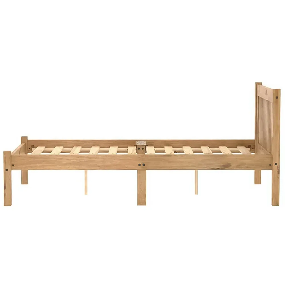 Rio Double Bed Frame - Brown, Pine