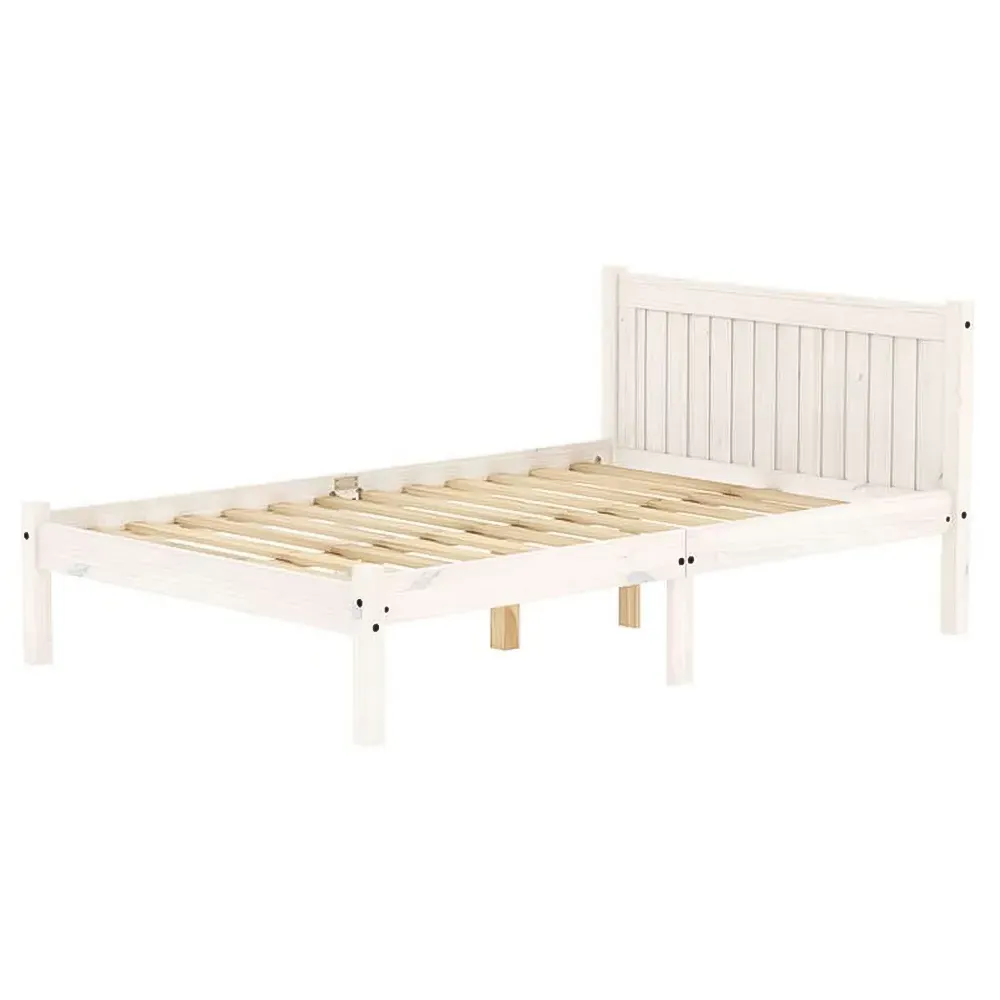 Rio Double Bed Frame - White, Pine