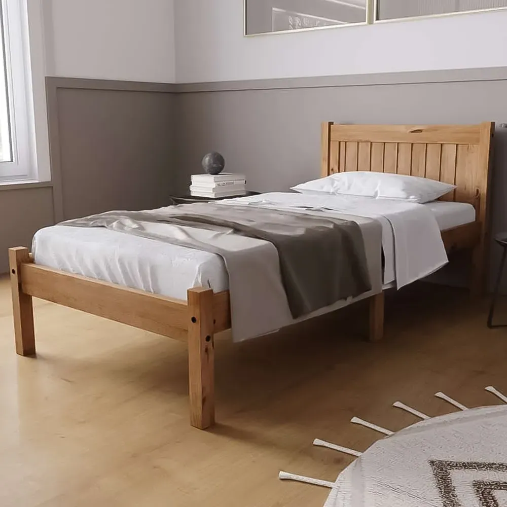 Rio Single Bed Frame - Brown, Pine image