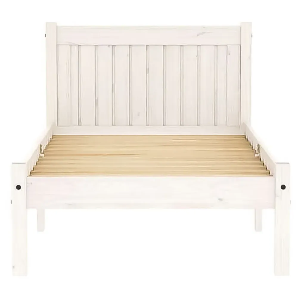 Rio Single Bed Frame - White, Pine