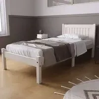 Rio Single Bed Frame - White, Pine