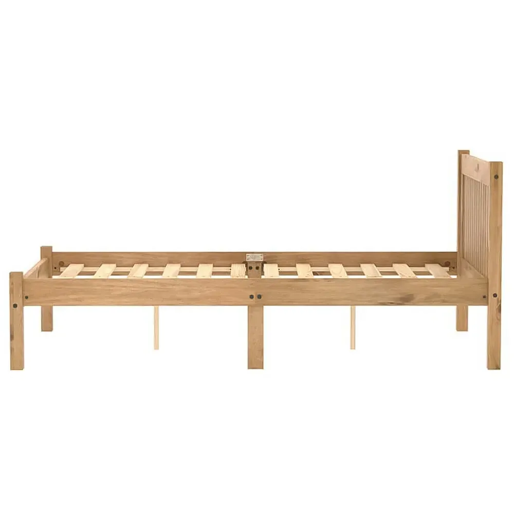 Rio Small Double Bed Frame - Brown, Pine
