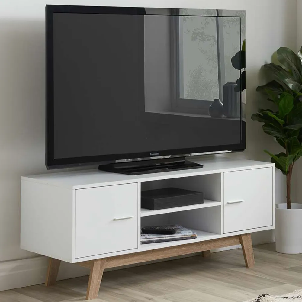 Shard 2 Door TV Unit - White