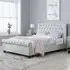 Sienna Double Bed Frame - Grey, Velvet