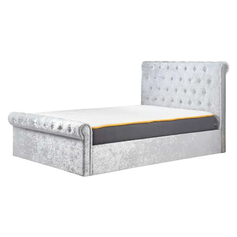 Sienna Double Ottoman Bed Frame with Storage - Grey