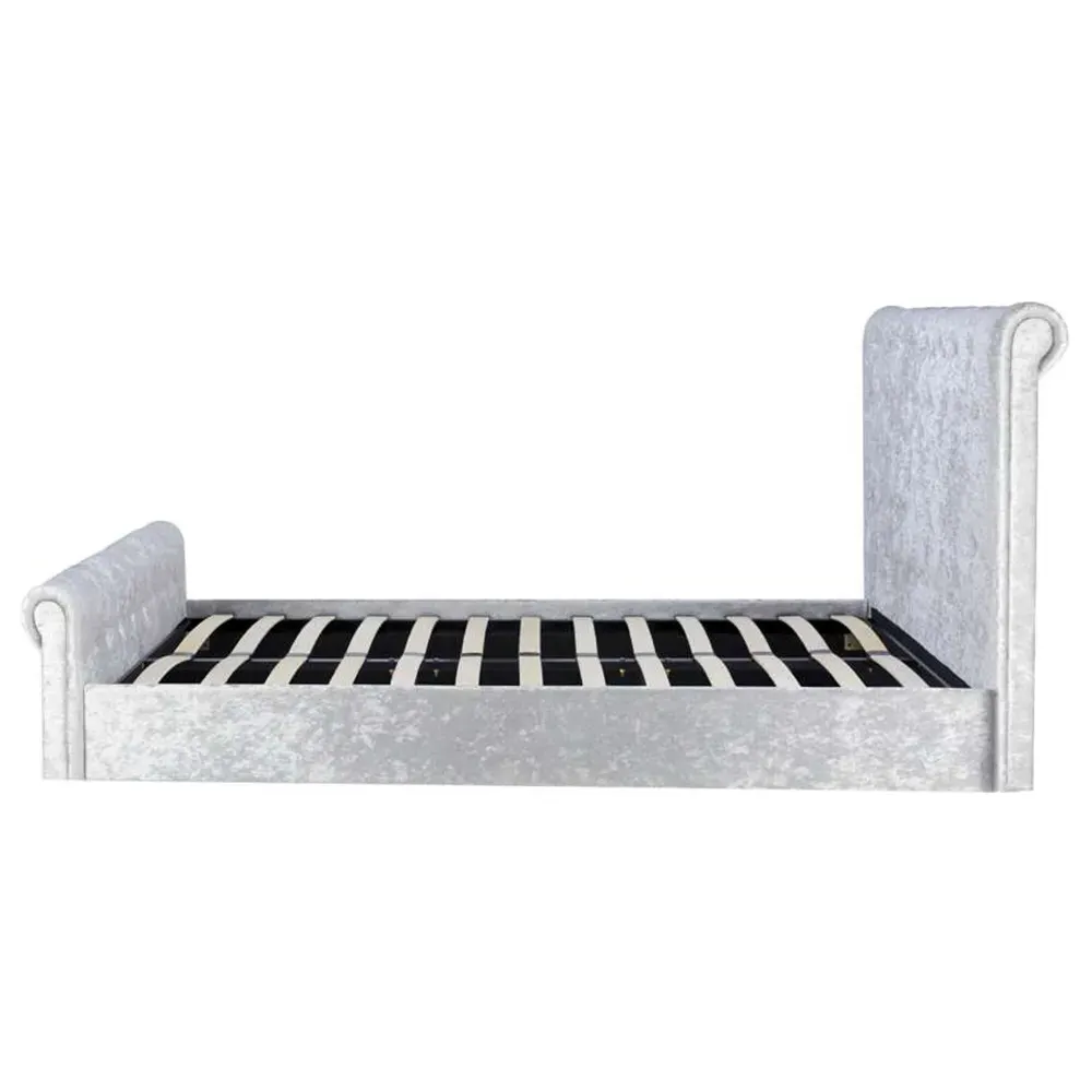 Sienna Double Ottoman Bed Frame with Storage - Grey