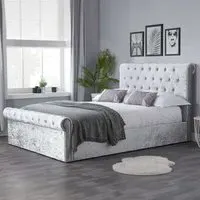 Sienna Double Ottoman Bed Frame with Storage - Grey