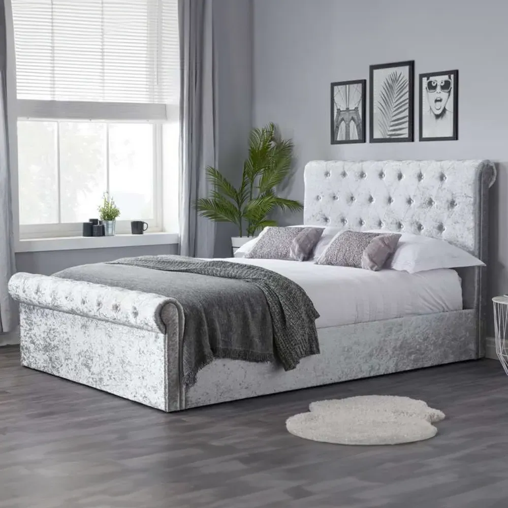 Sienna Double Ottoman Bed Frame with Storage - Grey image