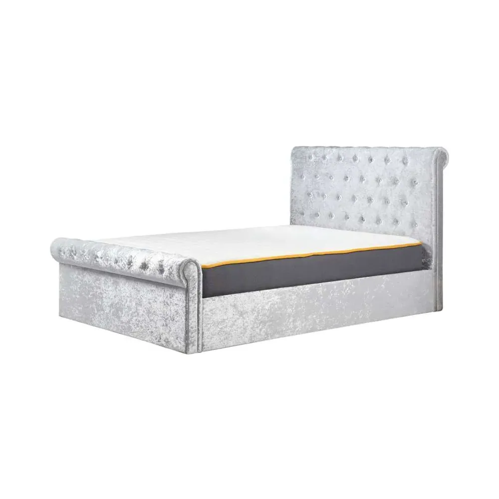 Sienna King Size Ottoman Bed Frame with Storage - Grey