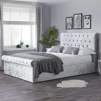 Sienna King Size Ottoman Bed Frame with Storage - Grey