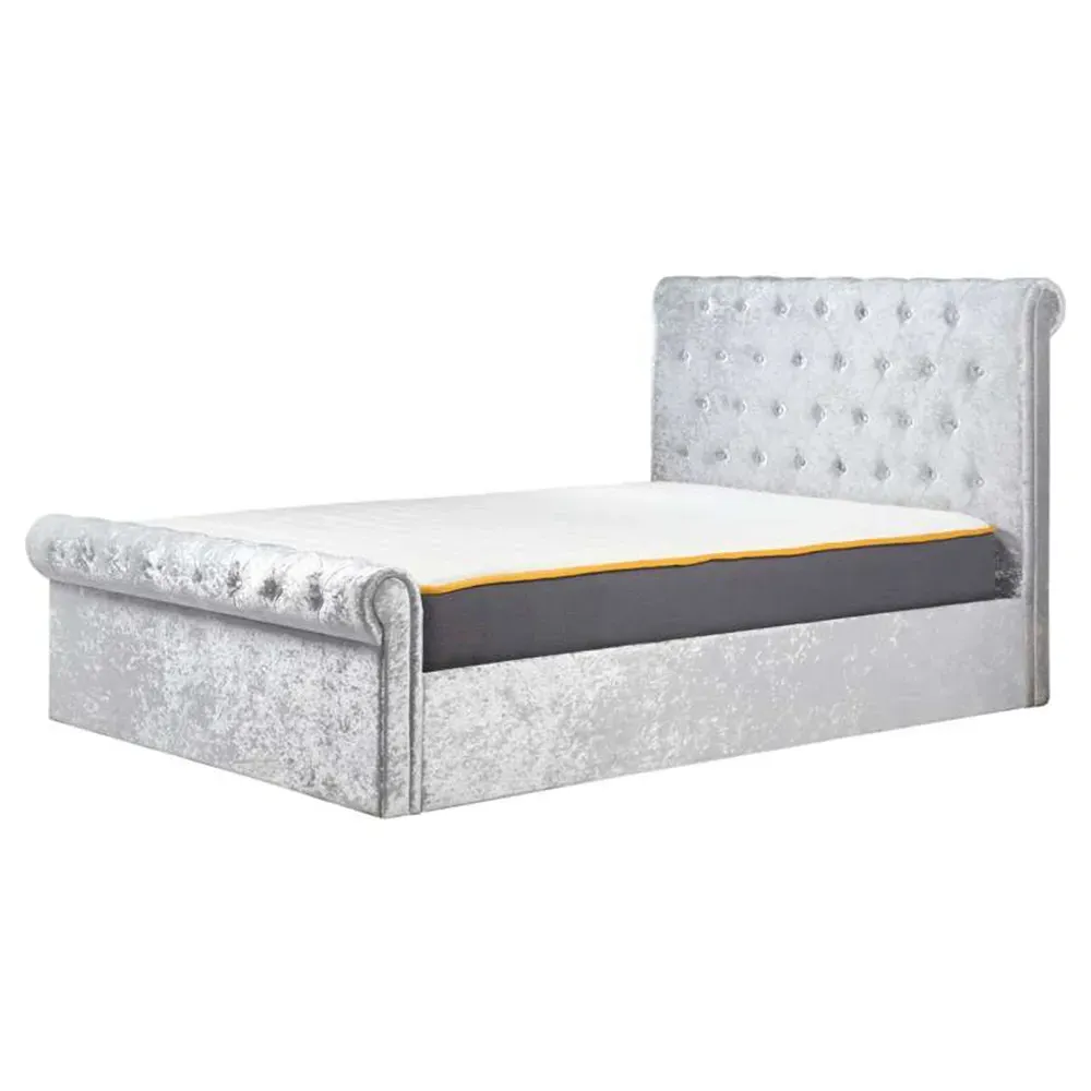 Sienna Small Double Ottoman Bed Frame with Storage - Grey
