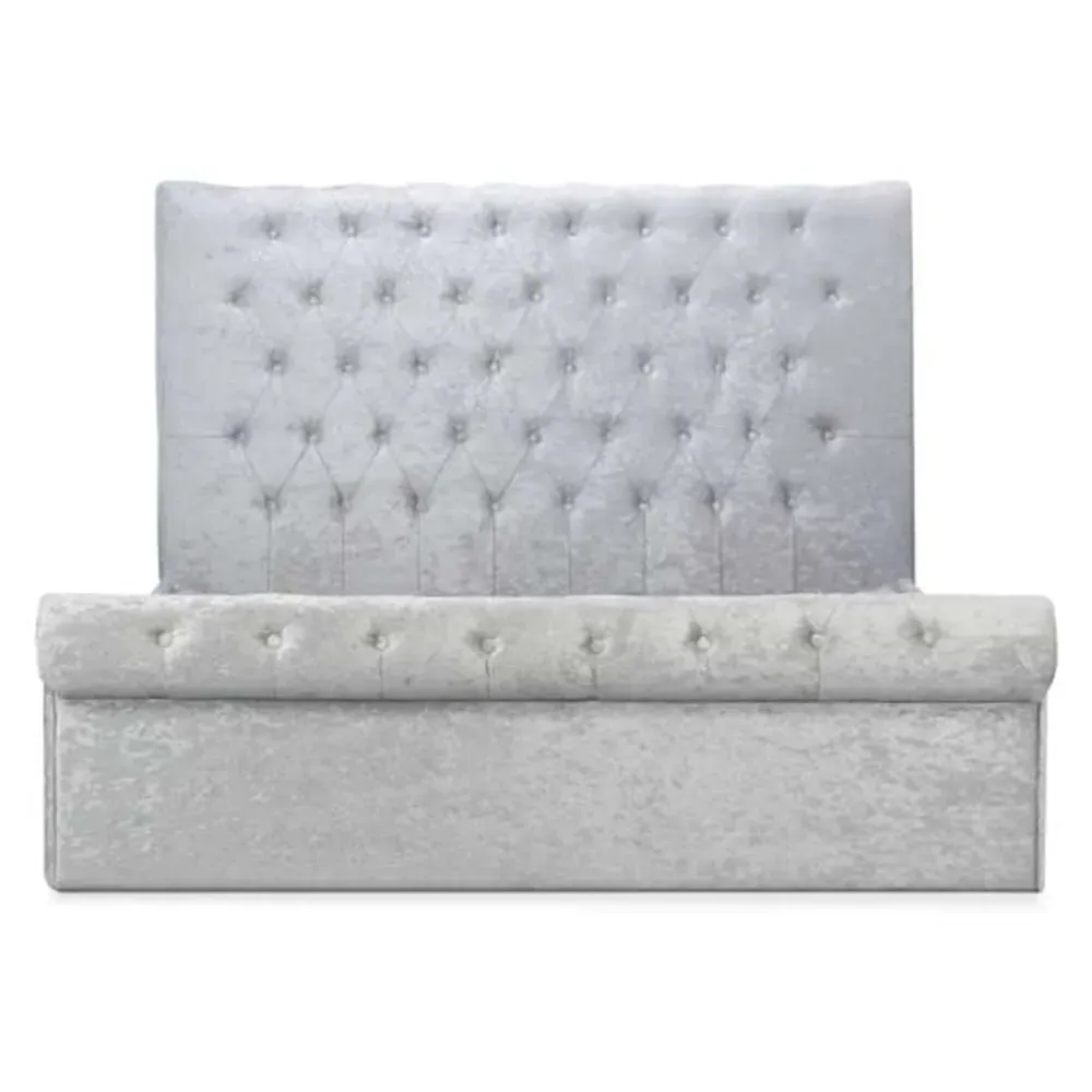 Sienna Small Double Ottoman Bed Frame with Storage - Grey