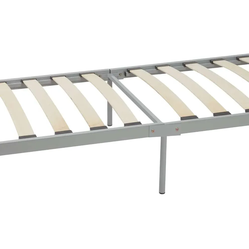Solo Single Bed Frame - Silver