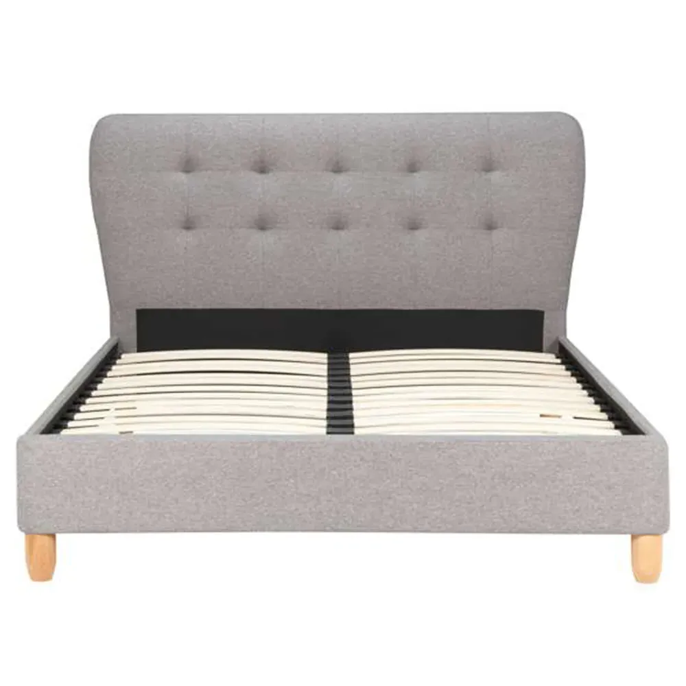 Stockholm King Size Bed Frame - Grey, Fabric