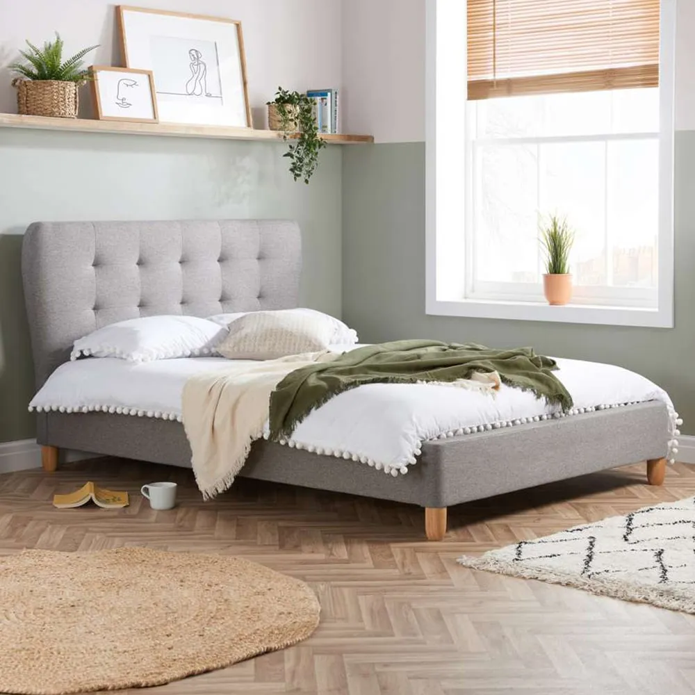 Stockholm King Size Bed Frame - Grey, Fabric image