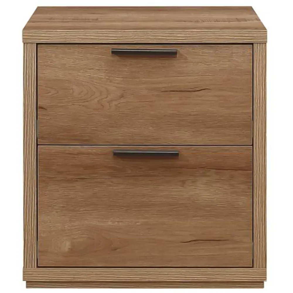 Stockwell 2 Drawer Bedside Table - Brown