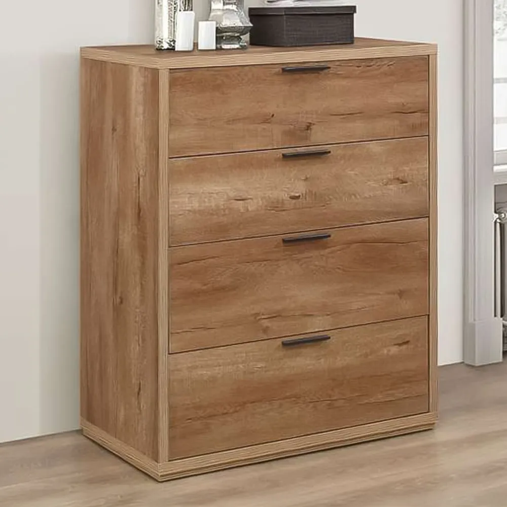 Stockwell 4 Drawer Chest of Drawers - Brown image
