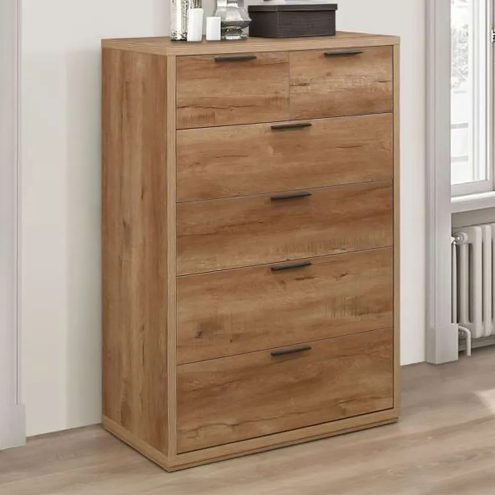 Stockwell 6 Drawer Chest of Drawers - Brown