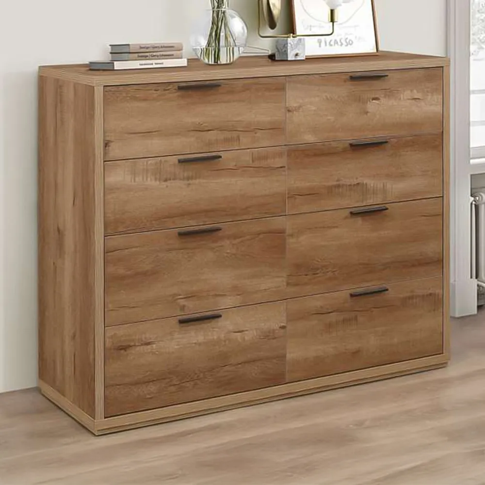 Stockwell 8 Drawer Merchant Chest of Drawers - Brown