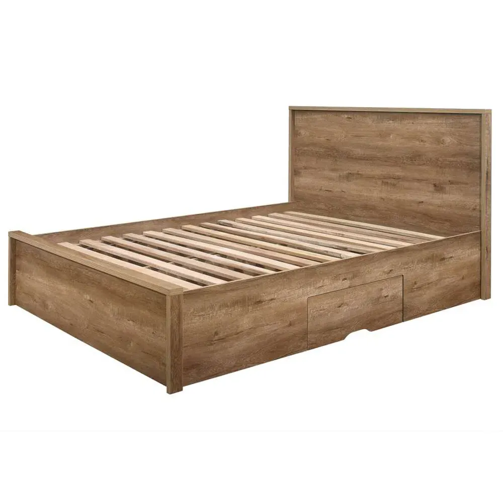 Stockwell Double Bed Frame with Storage - Brown