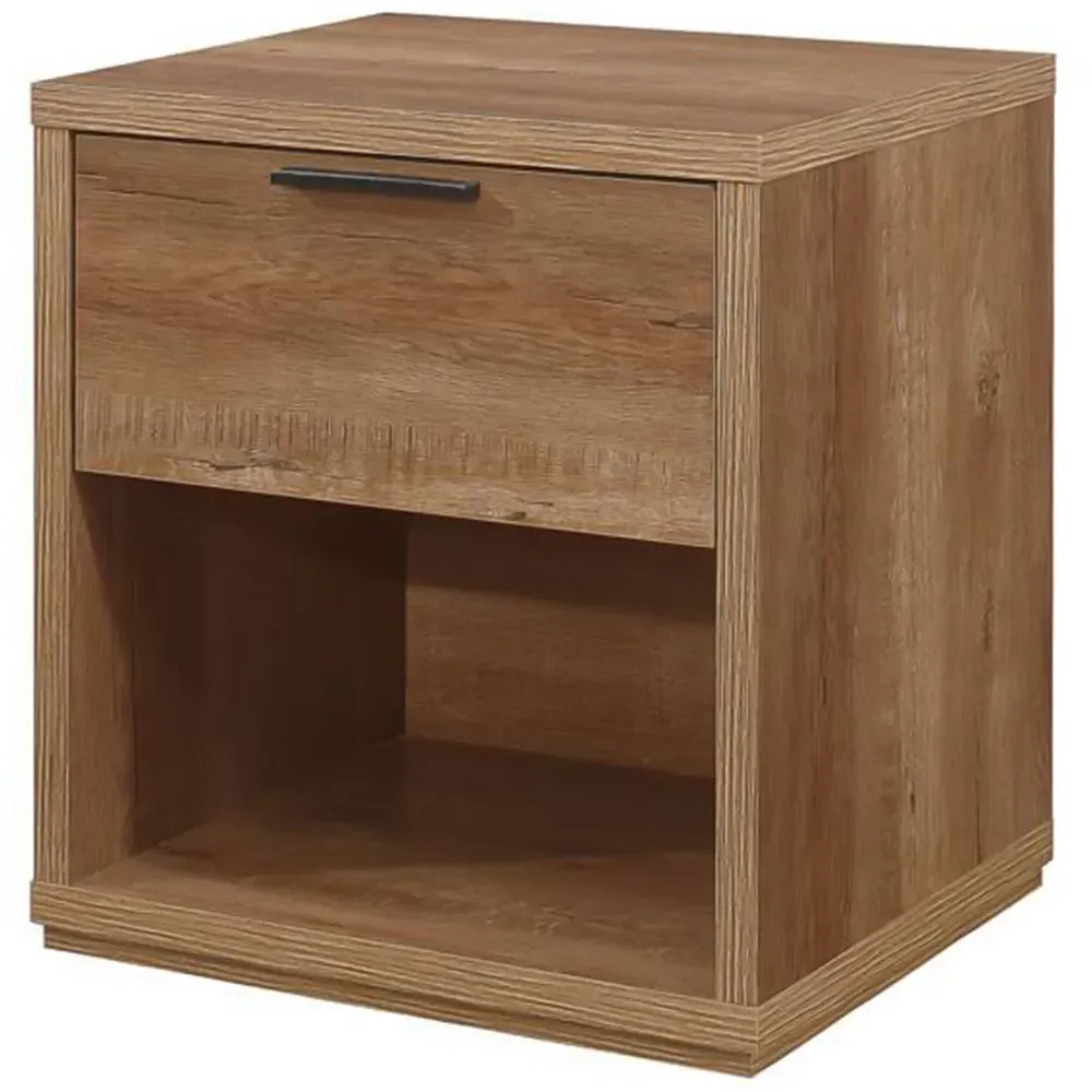 Stockwell Single Drawer Bedside Table - Brown