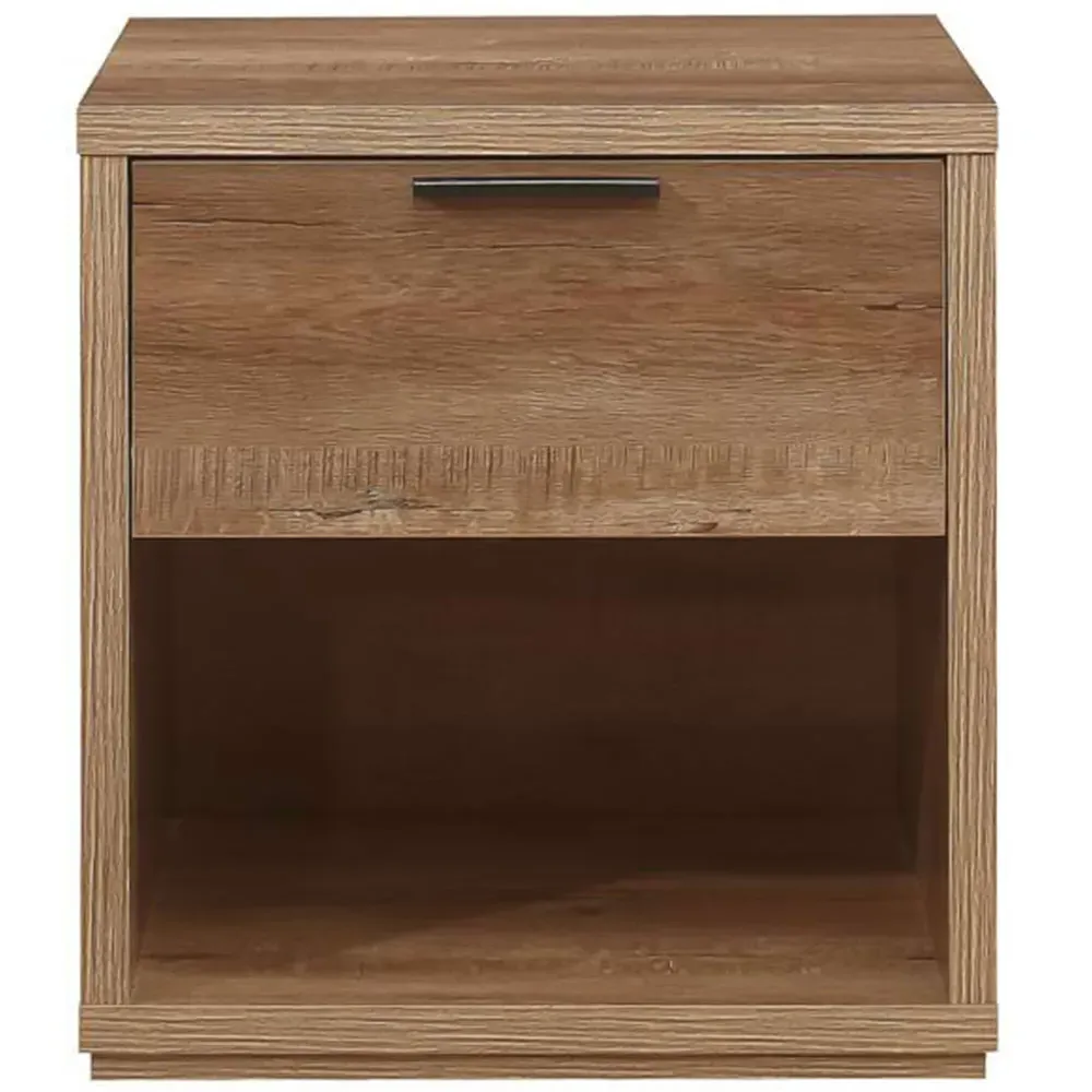Stockwell Single Drawer Bedside Table - Brown