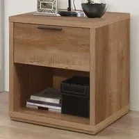 Stockwell Single Drawer Bedside Table - Brown