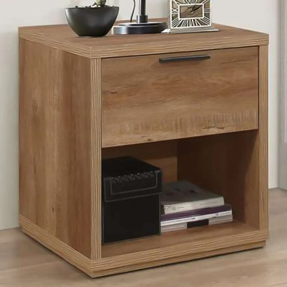 Stockwell Single Drawer Bedside Table - Brown image