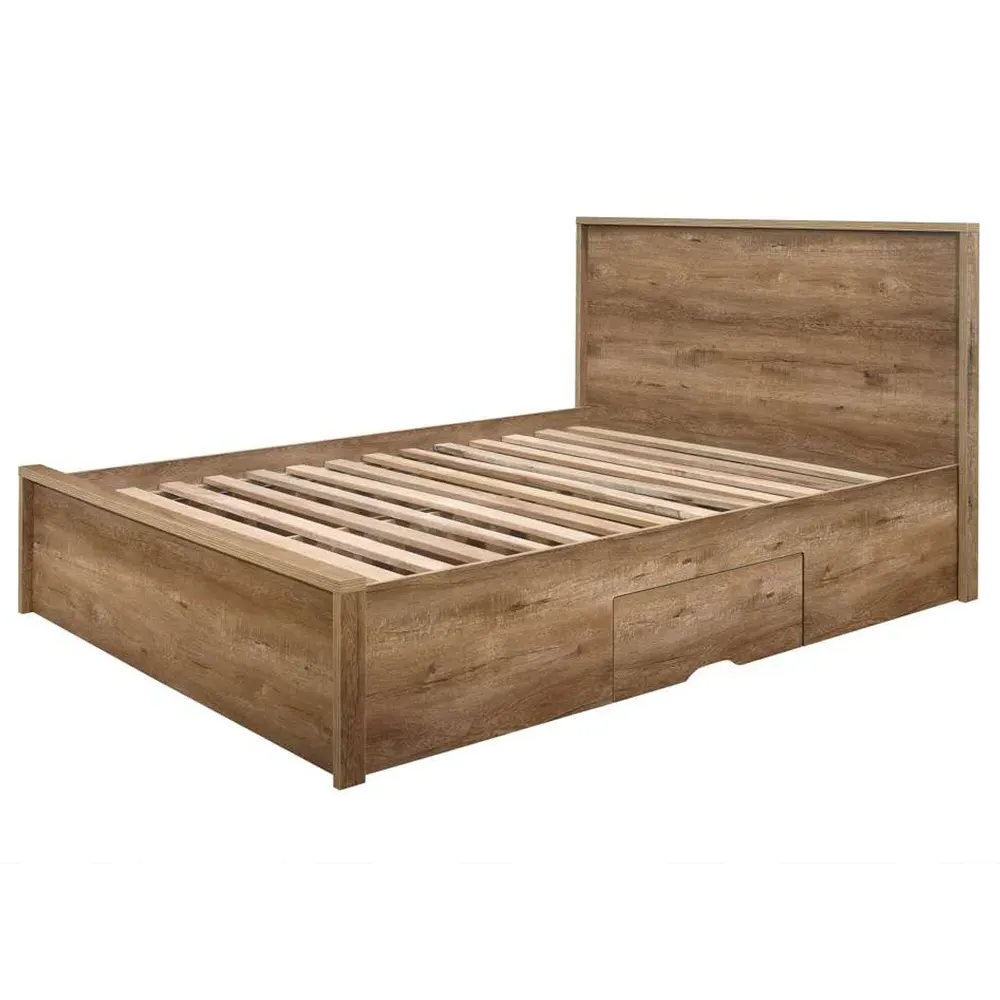 Stockwell Small Double Bed with Storage - Brown
