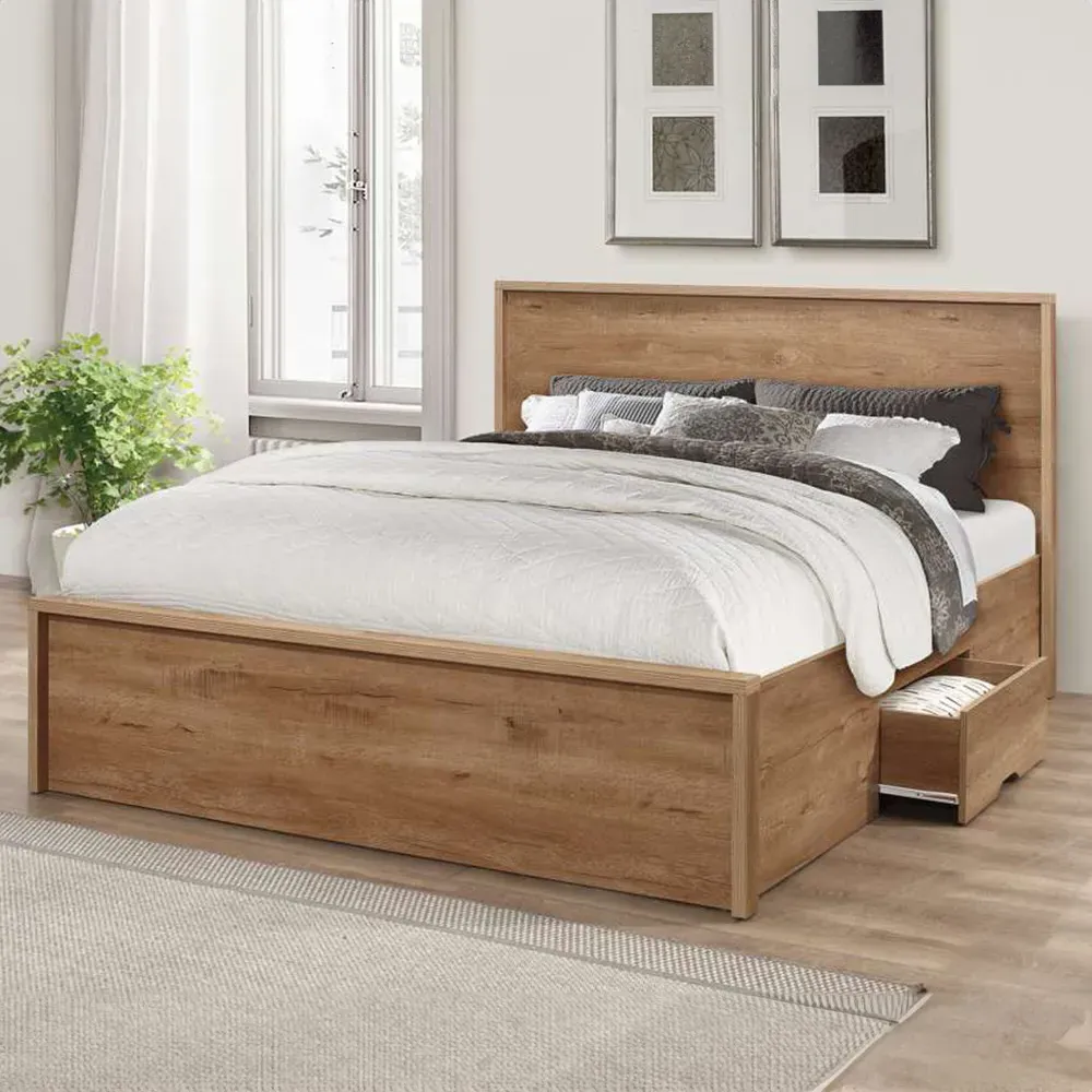 Stockwell Small Double Bed with Storage - Brown