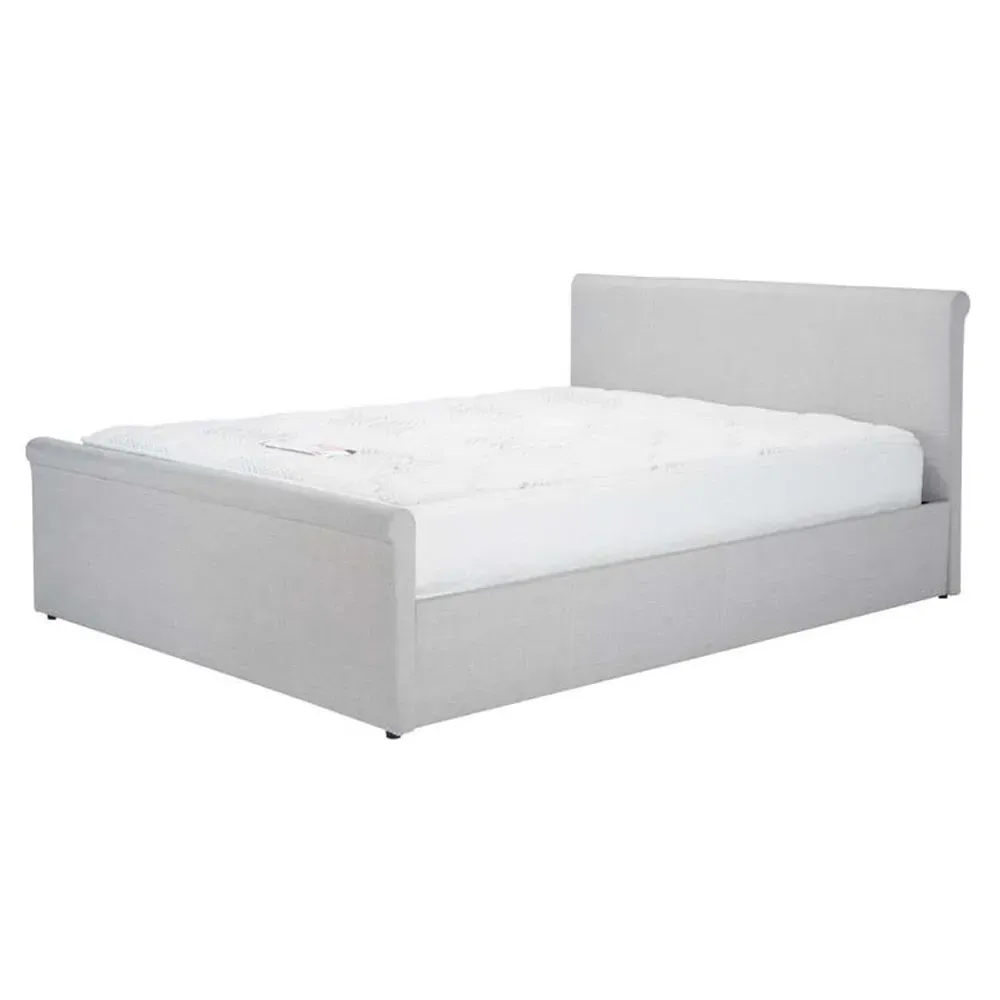 Stratus Double Ottoman Bed Frame - Grey, Polyester
