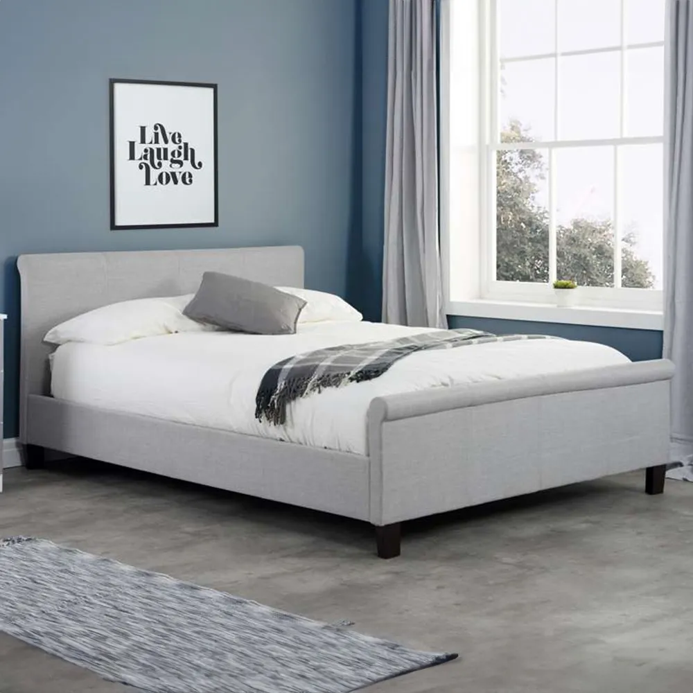 Stratus King Size Bed Frame - Grey, Polyester