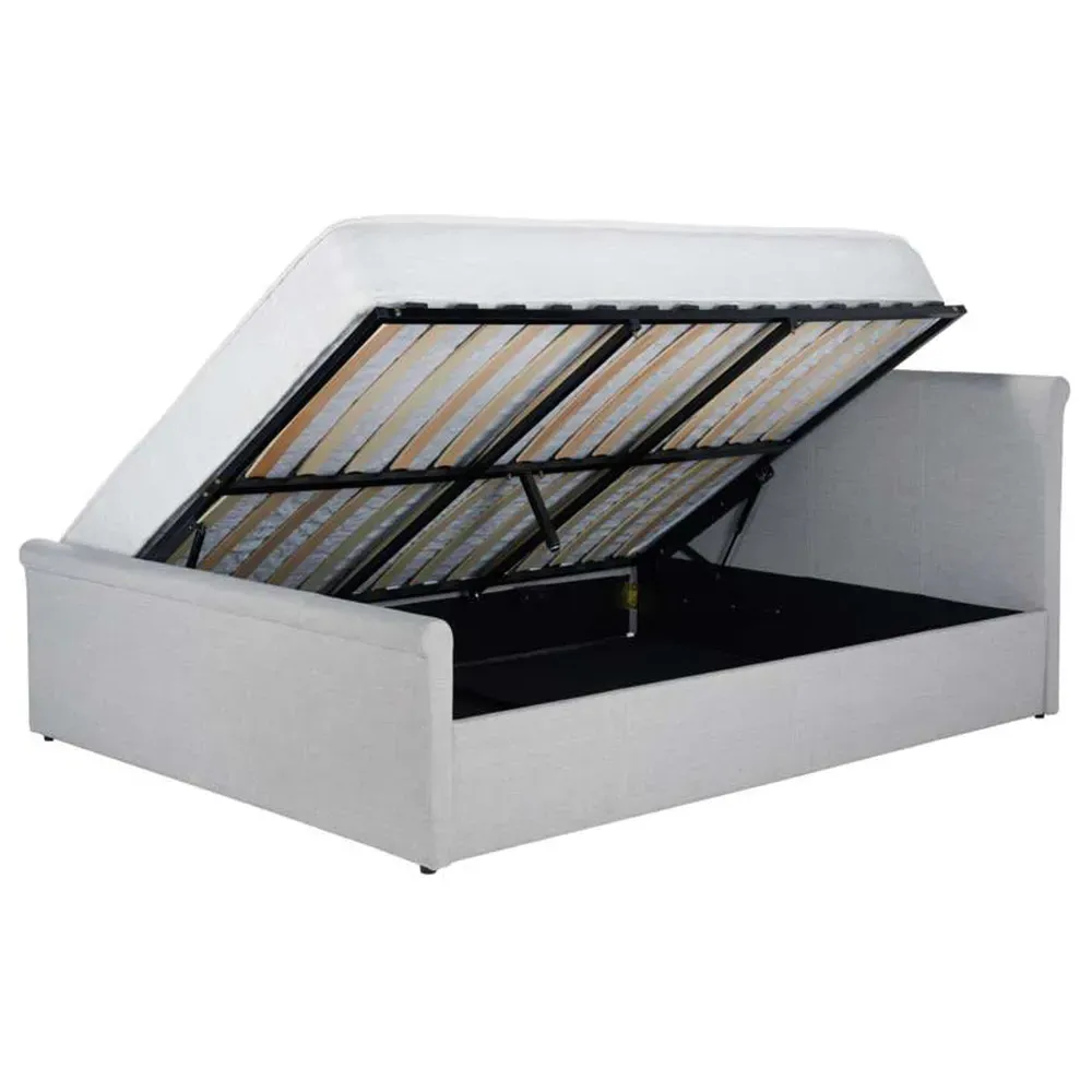 Stratus King Size Ottoman Bed Frame - Grey, Polyester