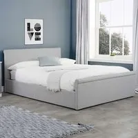 Stratus King Size Ottoman Bed Frame - Grey, Polyester