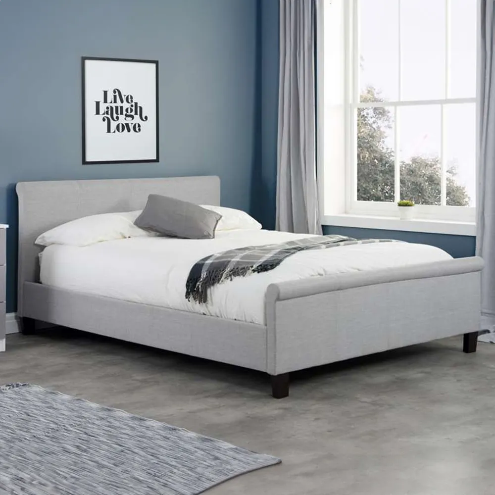 Stratus Small Double Bed Frame - Grey, Polyester