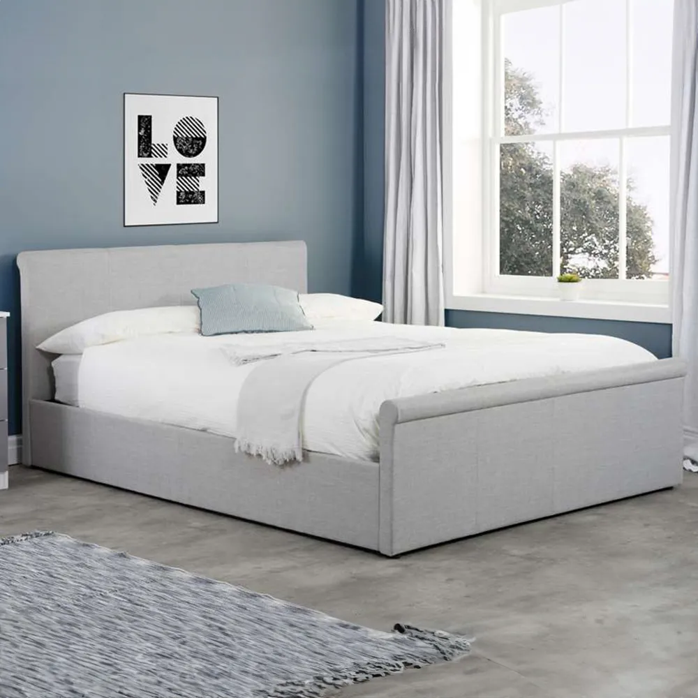 Stratus Small Double Ottoman Bed Frame - Grey, Polyester