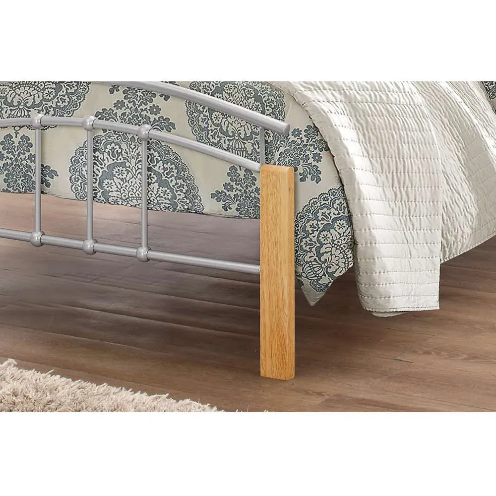 Tetras Single Bed Frame - Silver, Rubberwood