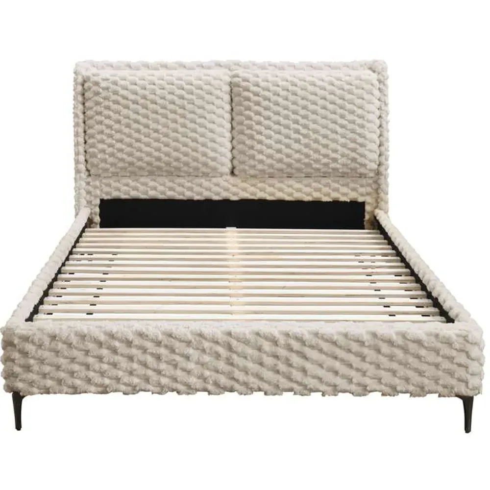 Tilly King Size Faux Fur Bed - White