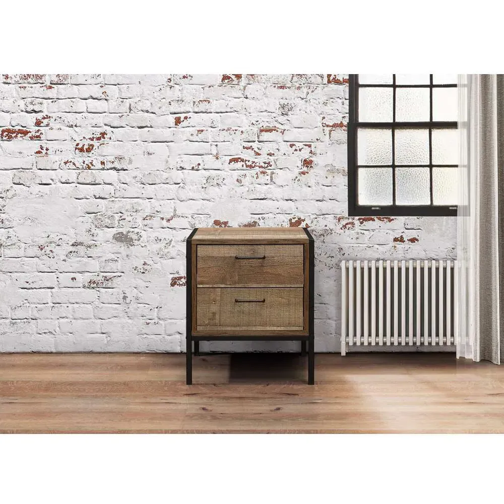 Urban 2 Drawer Bedside Table - Brown