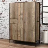 Urban 4 Door Single Drawer Wardrobe - Brown