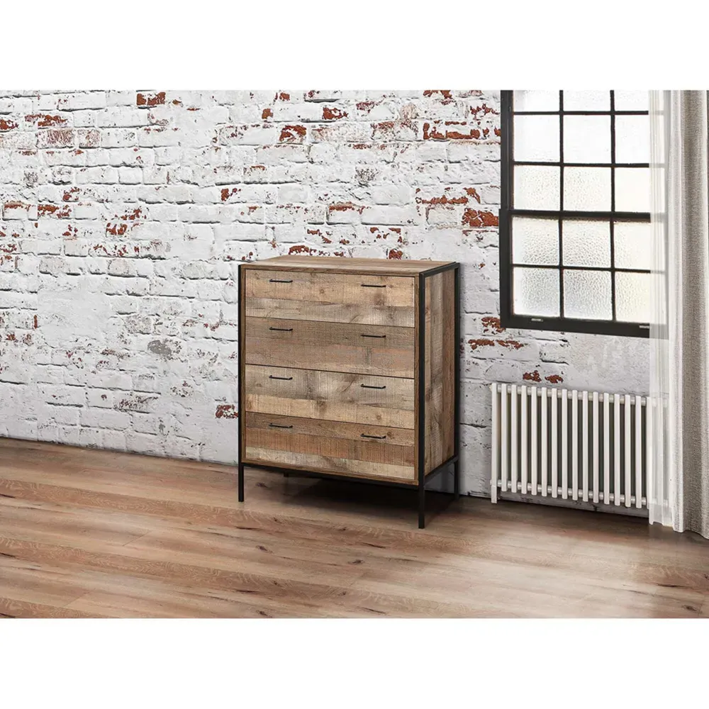 Urban 4 Piece Bedroom Furniture Set - Brown, Wood Effect