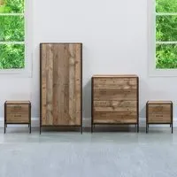 Urban 4 Piece Bedroom Furniture Set - Brown, Wood Effect