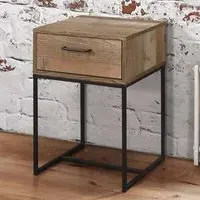 Urban Single Drawer Narrow Bedside Table - Brown