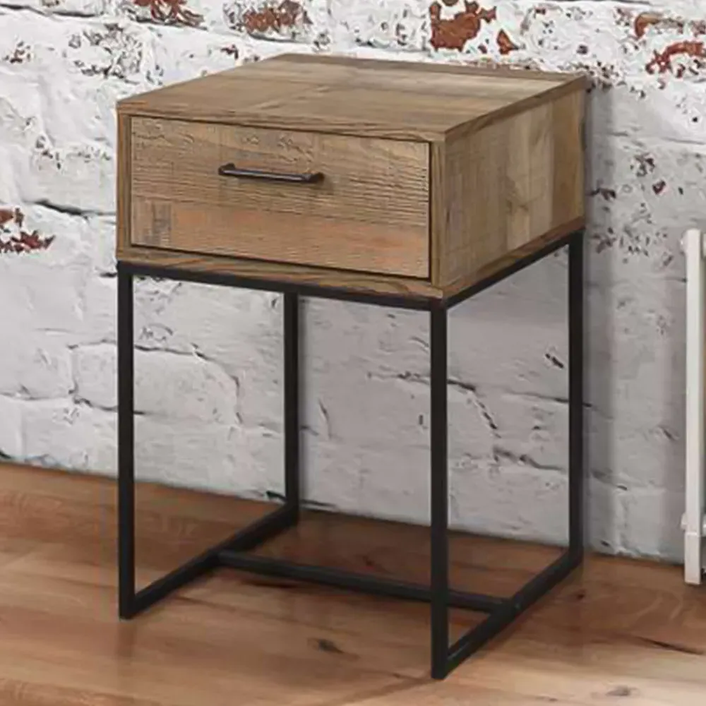 Urban Single Drawer Narrow Bedside Table - Brown image