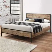 Urban Small Double Bed Frame - Brown, Metal