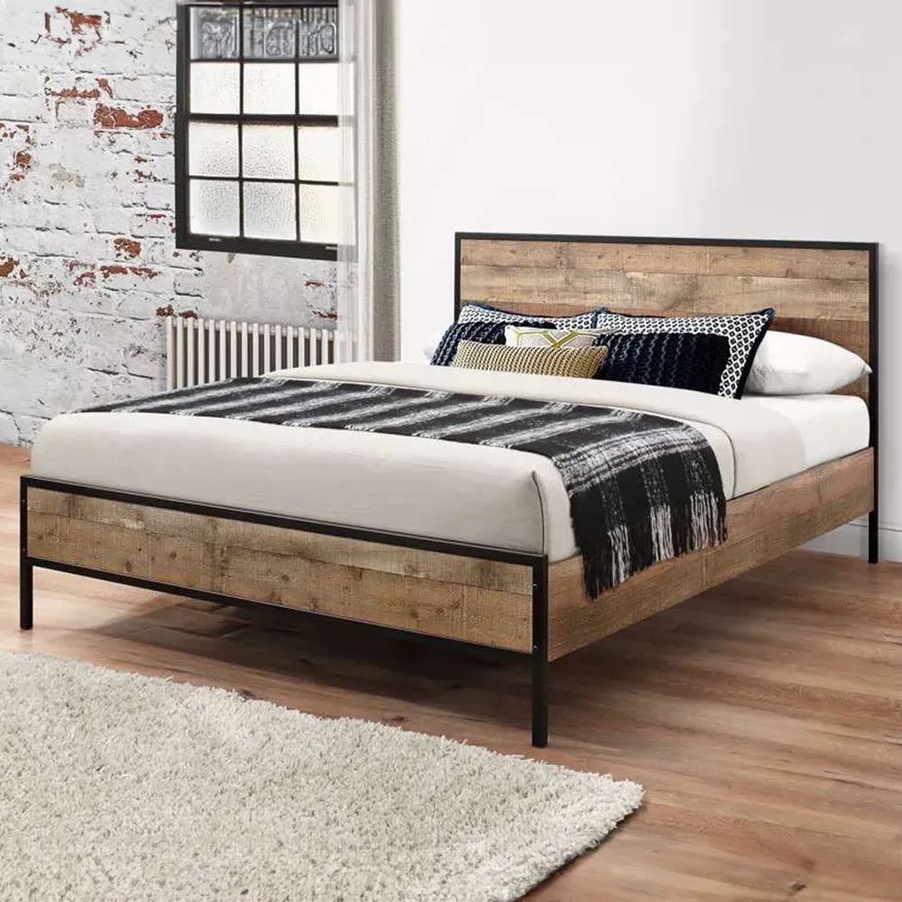 Urban Small Double Bed Frame - Brown, Metal
