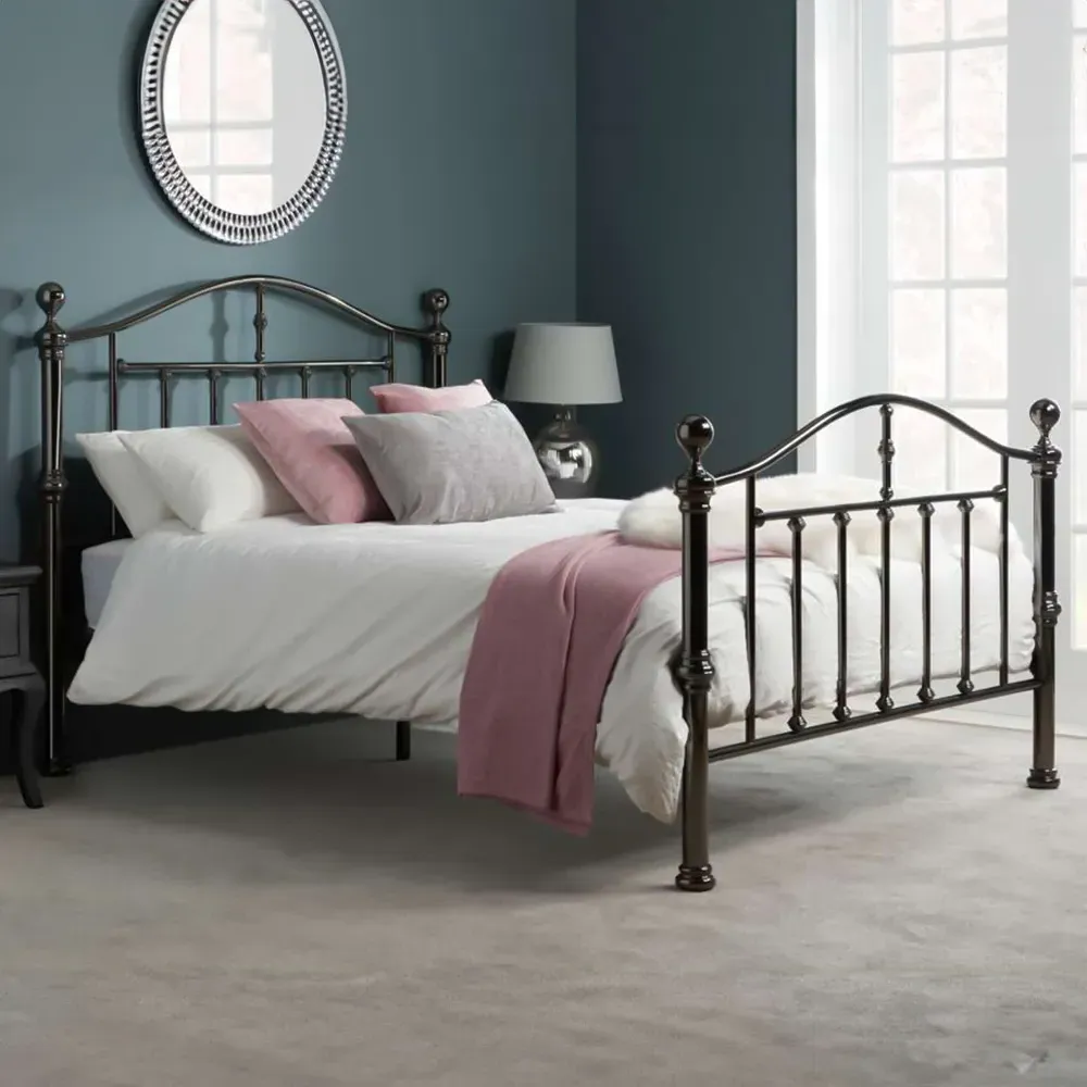 Victoria King Size Bed Frame - Black, Steel