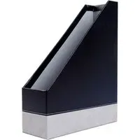 Stitched Magazine File - Black, Grey