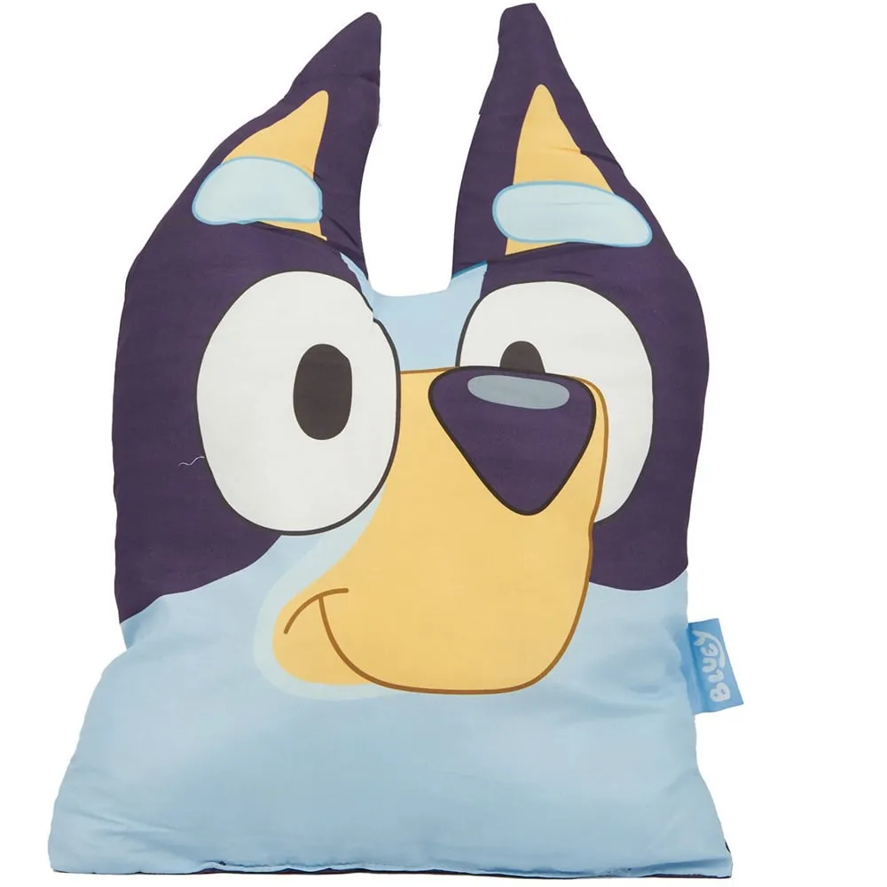 Smile Shaped Cushion with 3D Ears - Blue image