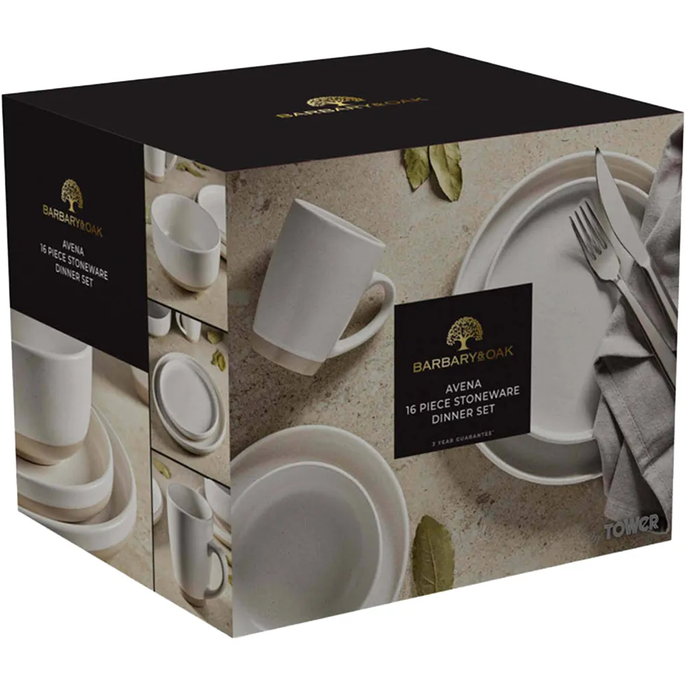 Barbary & Oak Avena 16 Piece Dinner Set - White
